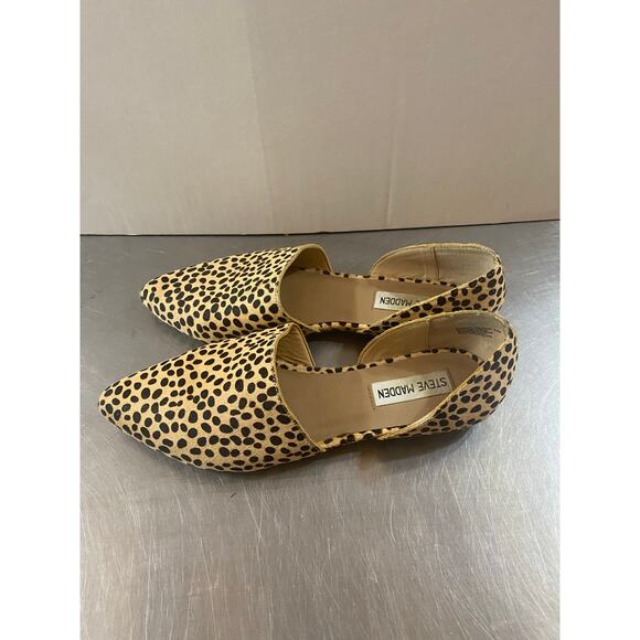 Steve Madden Talent D'Orsay Cow Hair Leopard Cheetah Leather Flats 8.5 - Picture 3 of 9